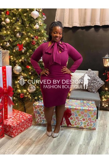 Purple Necktie Bodycon