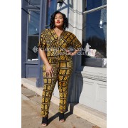 Black & Gold Greek Block Jumpsuit