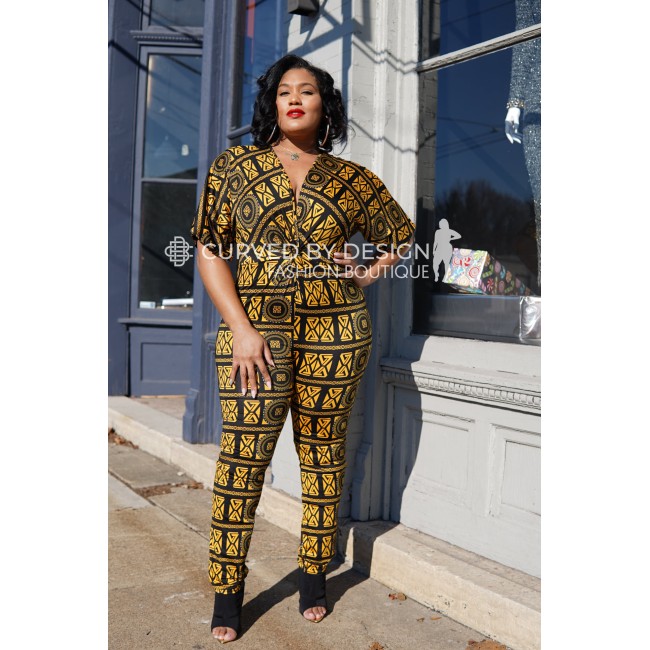 Black & Gold Greek Block Jumpsuit