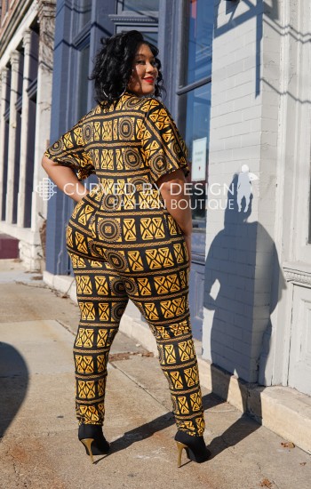 Black & Gold Greek Block Jumpsuit