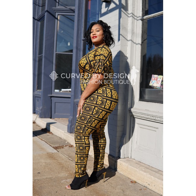 Black & Gold Greek Block Jumpsuit