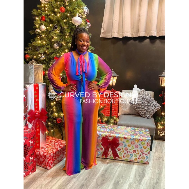 Rainbow Bright Palazzo Jumpsuit