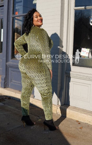 Soft Green Suede Jumpsuit