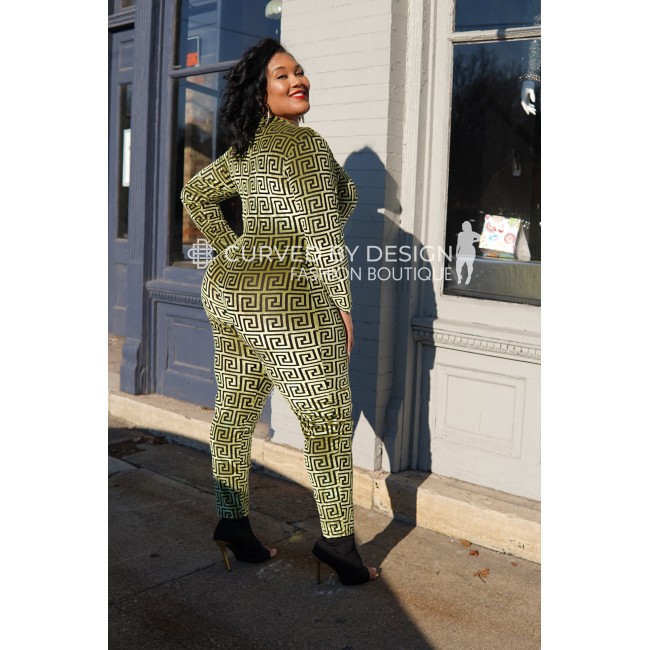 Soft Green Suede Jumpsuit