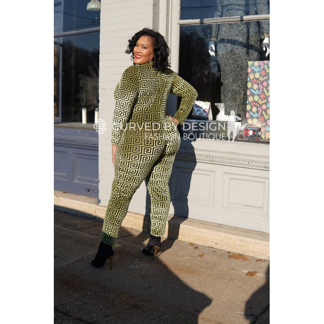 Soft Green Suede Jumpsuit