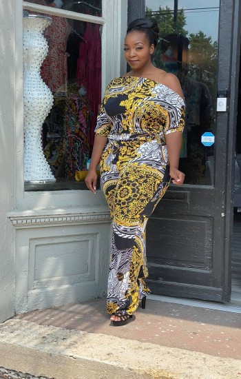 Greek Cheetah Palazzo Jumpsuit