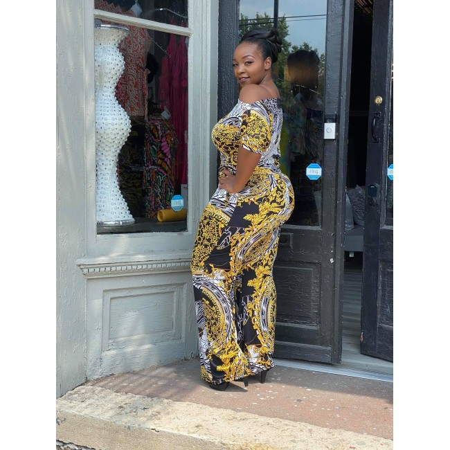 Greek Cheetah Palazzo Jumpsuit