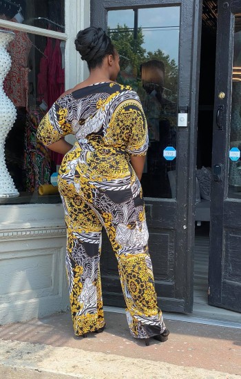 Greek Cheetah Palazzo Jumpsuit