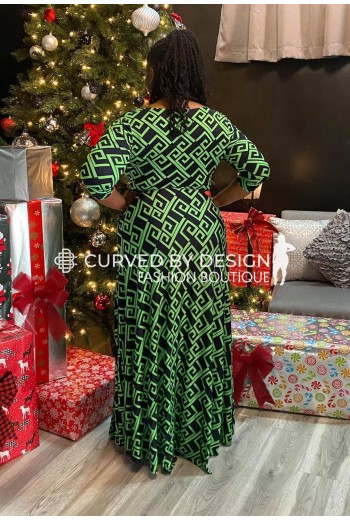 Green Aztec Print Maxi