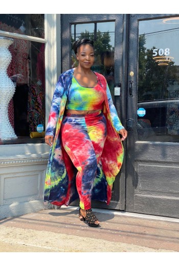 3 Piece Red Tie Dye Set