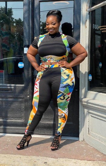 2 Piece Multicolor Crop Set