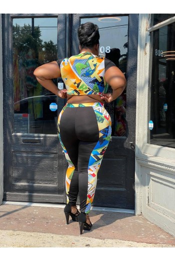 2 Piece Multicolor Crop Set