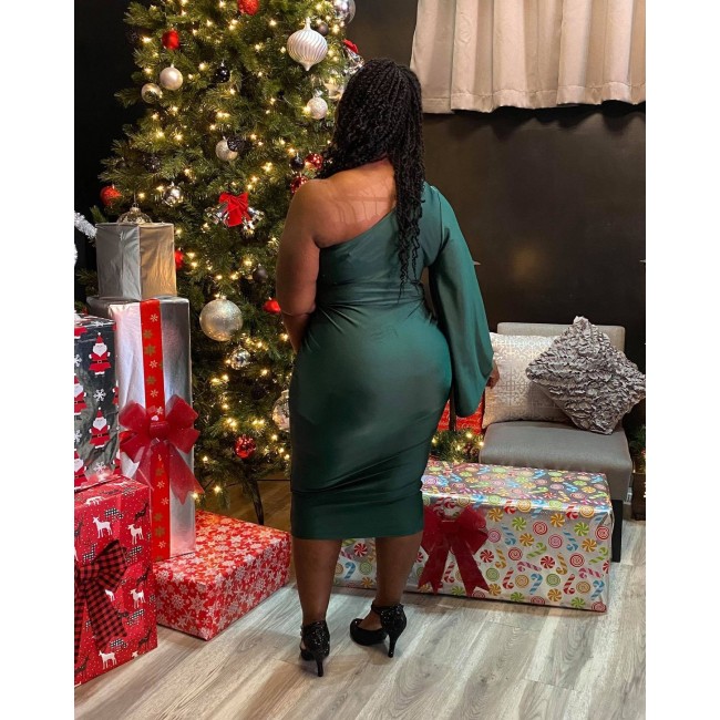 Green Off Shoulder Bodycon