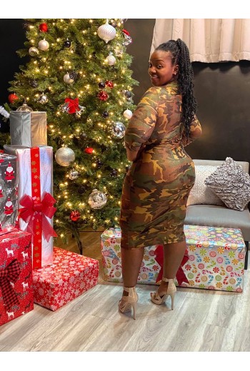 Camo Snake Print Bodycon