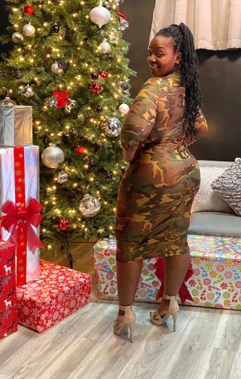 Camo Snake Print Bodycon