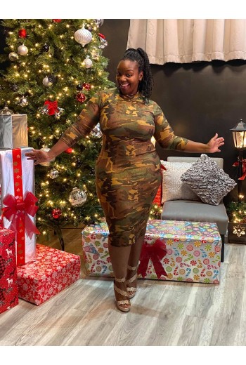 Camo Snake Print Bodycon