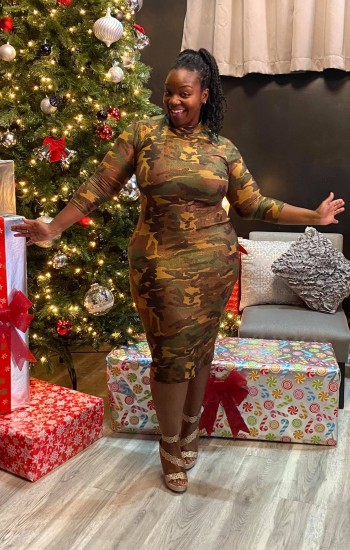Camo Snake Print Bodycon