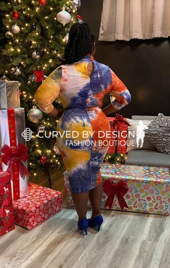 Blue Tie Dye Bodycon