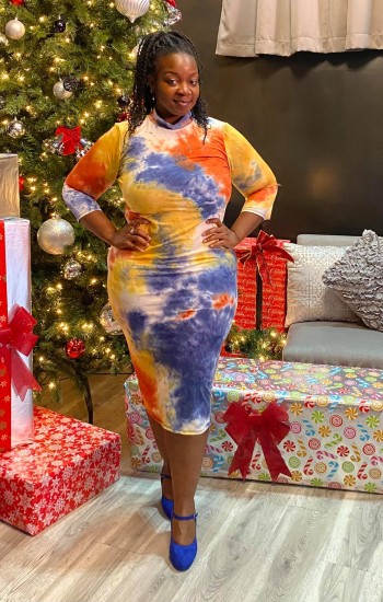 Blue Tie Dye Bodycon