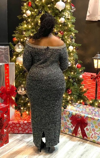 Charcoal Chain Sweater Bodycon
