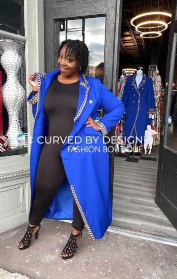 Blue Chain Link Dress Jacket