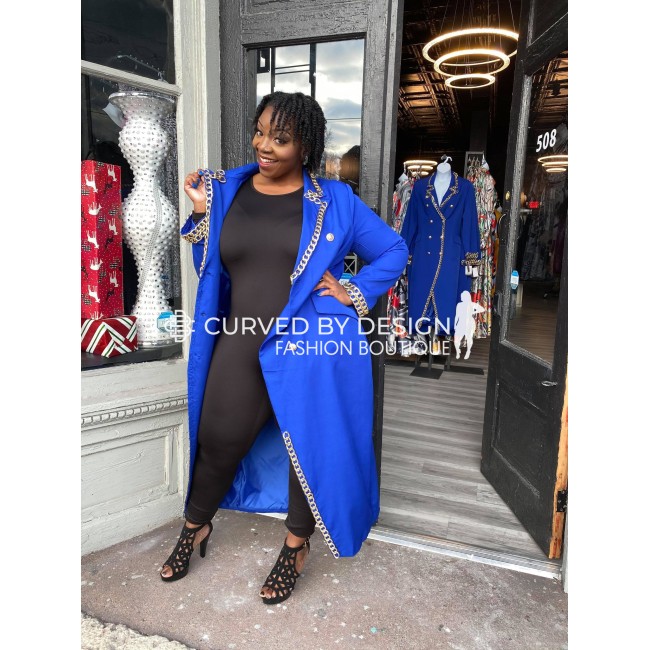 Blue Chain Link Dress Jacket