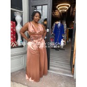 Champaign Cow Neck Palazzo Jumpsuit