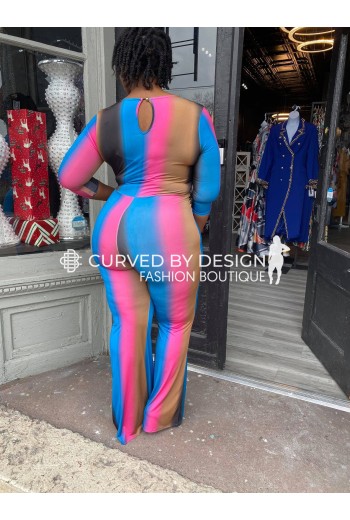 Multiplex Deep V Color Jumpsuit