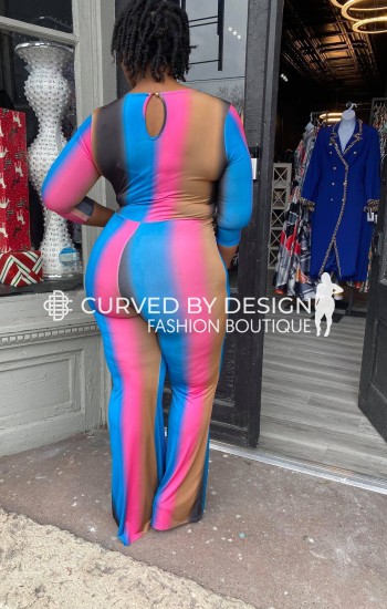 Multiplex Deep V Color Jumpsuit