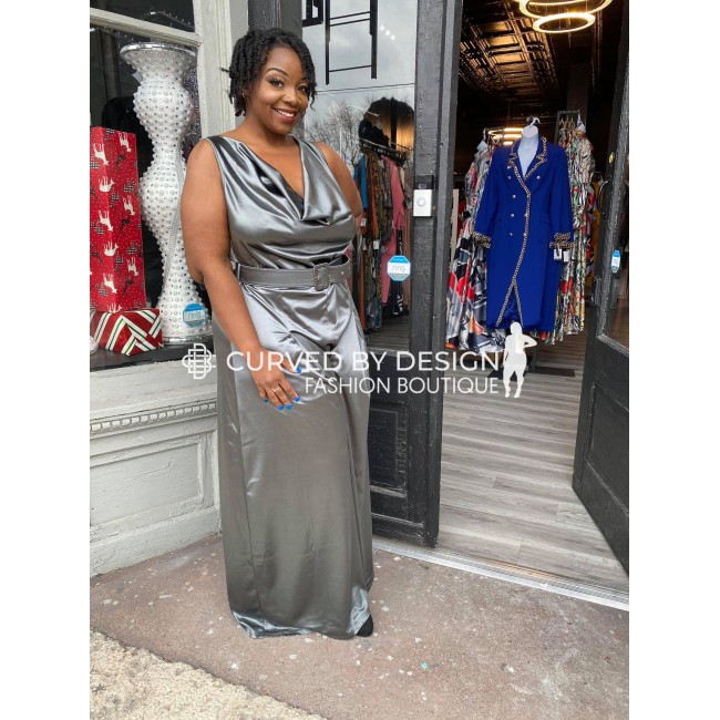 Gray Cow Neck Palazzo Jumpsuit