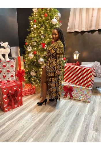 Black & Gold Greek Maxi