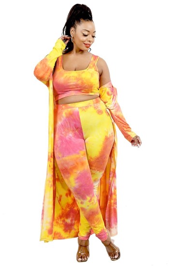 3 Piece Yellow Tie Dye Set