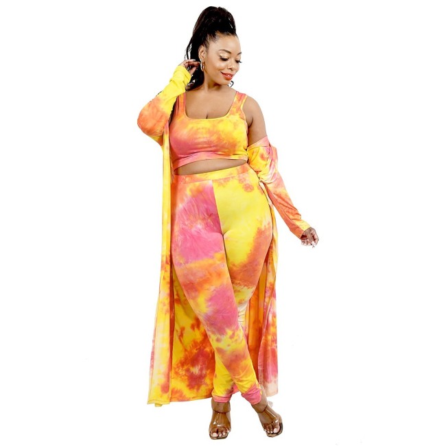 3 Piece Yellow Tie Dye Set