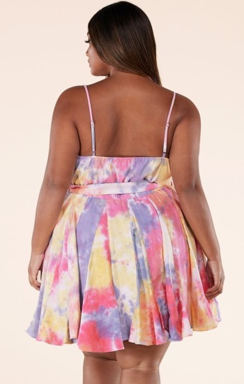 Pink Deep V A-Line Dress