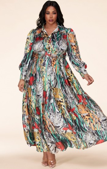 Cheetah Face Maxi Dress