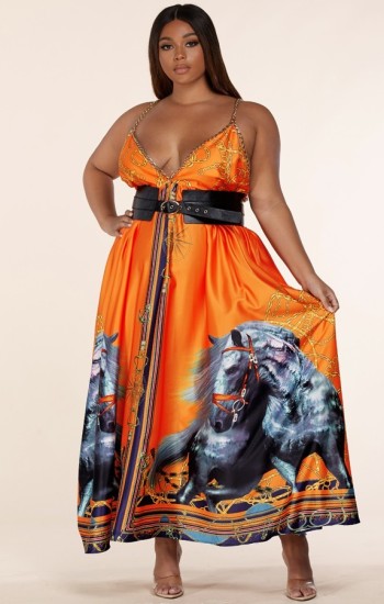 Orange Saddle Back Maxi