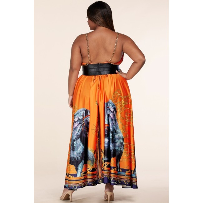 Orange Saddle Back Maxi