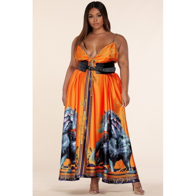 Orange Saddle Back Maxi