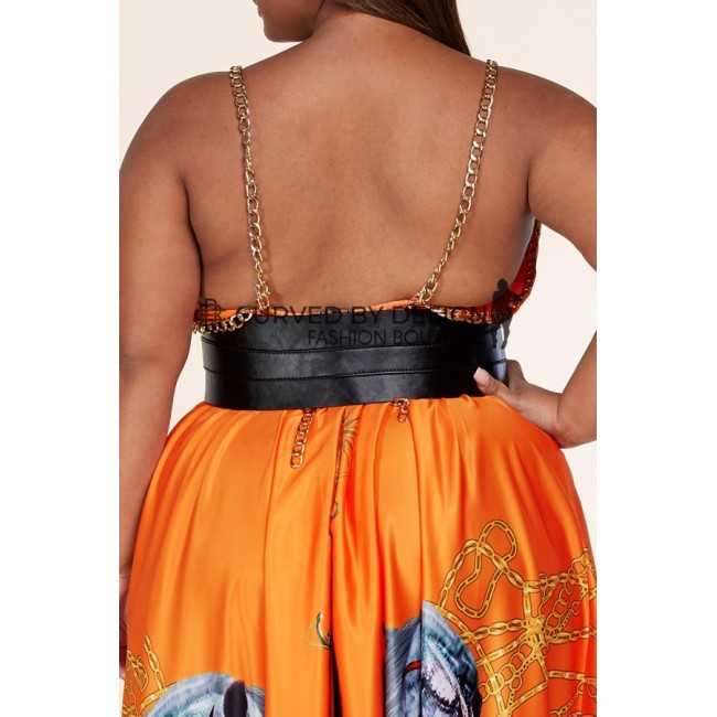 Orange Saddle Back Maxi