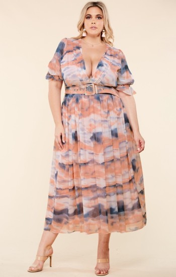 Belted Tie Dye Dress