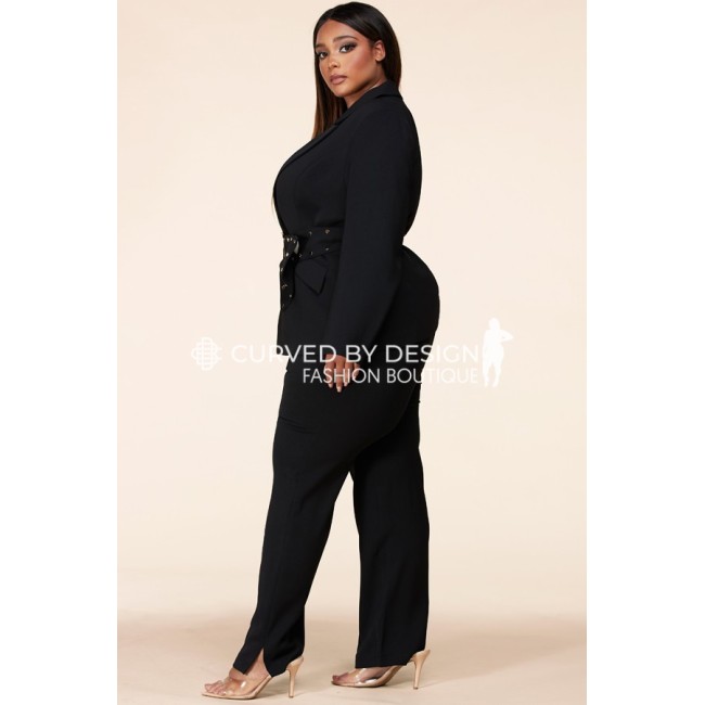 Black Belted Deep V Suite