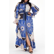 Blue Nautica Belted Maxi Dress