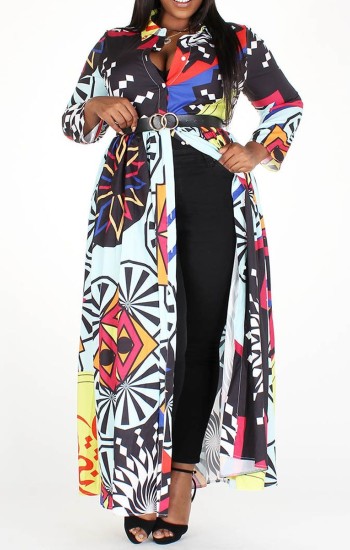 Multi-Color Printed Maxi Dress