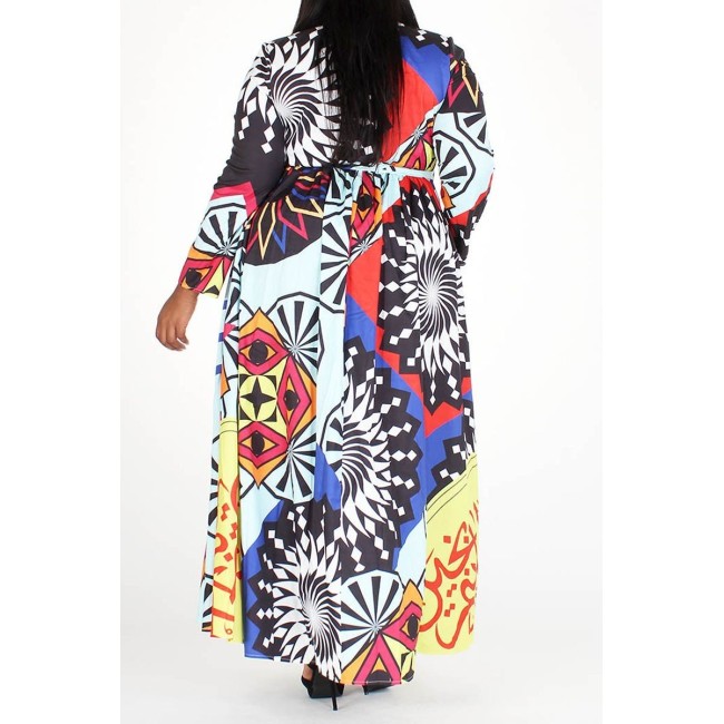 Multi-Color Printed Maxi Dress