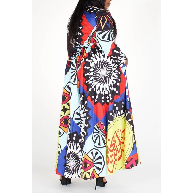 Multi-Color Printed Maxi Dress