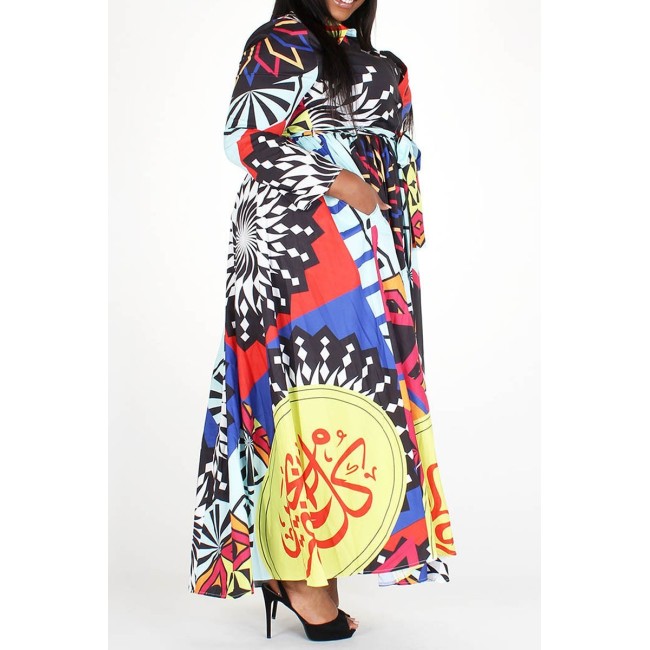 Multi-Color Printed Maxi Dress